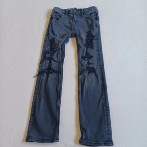 Abercrombie Kids Sz 13/14 Black Jeans Distressed Slim-Fit
